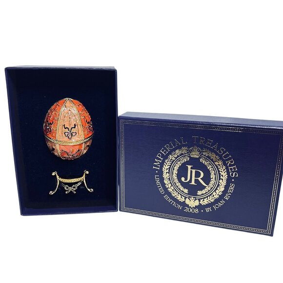 Joan Rivers Imperial Treasures LE Egg Trinket Box With Egg Pendant Necklace 5966 - Picture 1 of 9